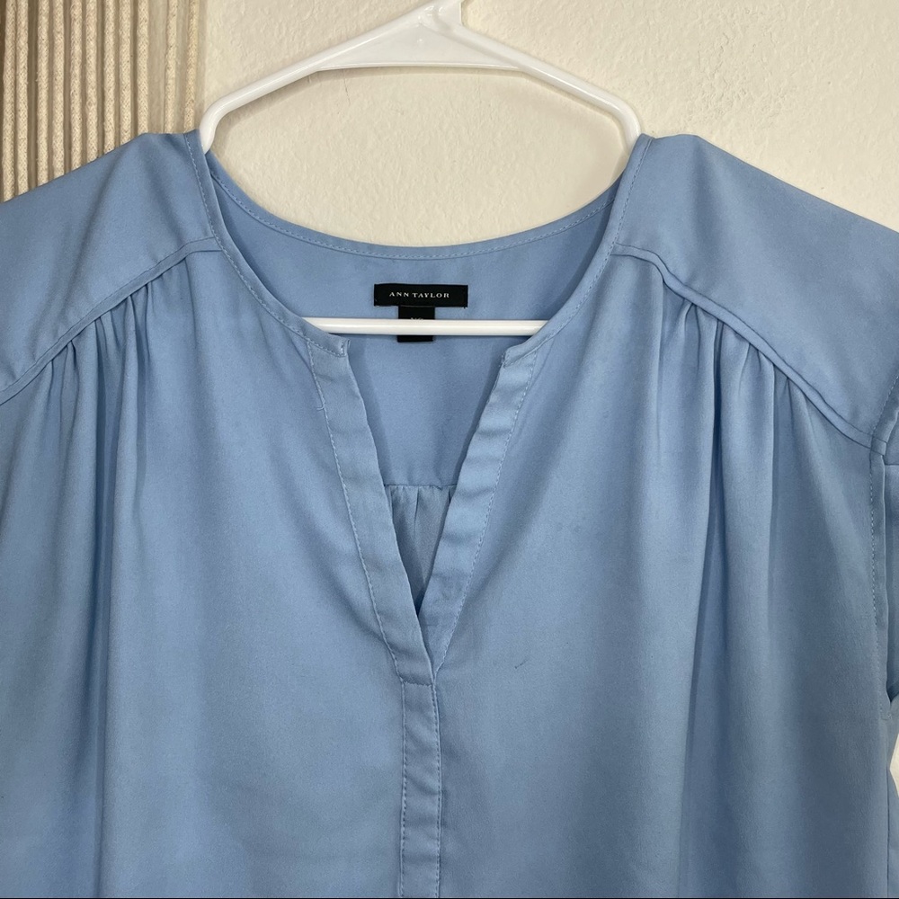 Ann Taylor Baby Blue Blouse - Picture 2 of 6